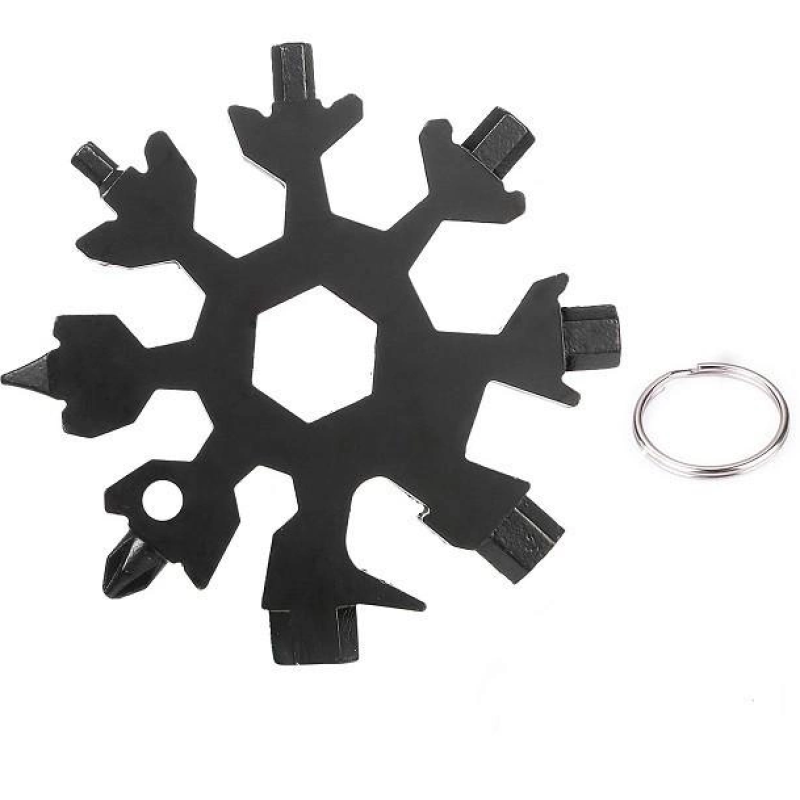 Мультитул-сніжинка 18 в 1 — багатофункціональний інструмент (викрутка, шестигранник, гайковий ключ) / Чорний