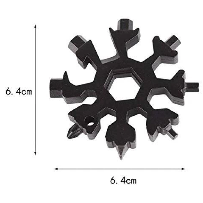Мультитул-сніжинка 18 в 1 — багатофункціональний інструмент (викрутка, шестигранник, гайковий ключ) / Чорний