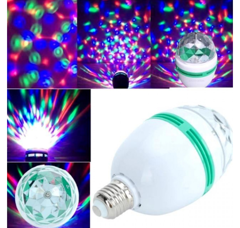 Світлодіодна лампа, що обертається Full color rotating lamp / Диско лампа/ Білий