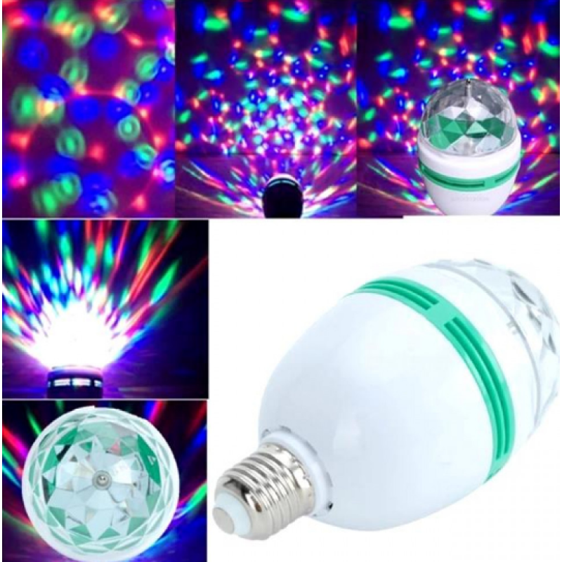 Вращающаяся светодиодная лампа LED full color rotating lamp / Диско лампа/ Белый