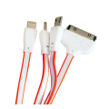 Кабель для зарядки телефону 4 в 1 MicroUSB / Lightning / Iphone 3 / NOKIA (2мм)/ Помаранчевий