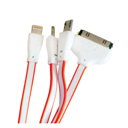 Універсальний кабель 4 в 1 (Micro USB / Lightning / iPhone 30-pin / Nokia 2mm) Помаранчевий