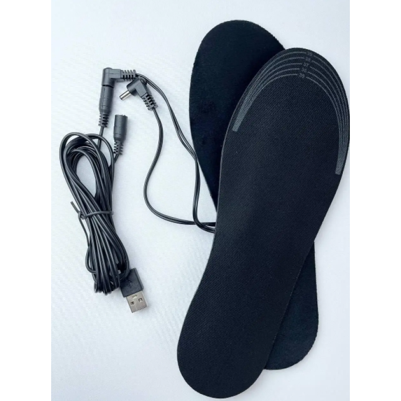 Стельки с подогревом от USB Универсальные / Стельки от USB Power Bank р. 35-40 / Черный