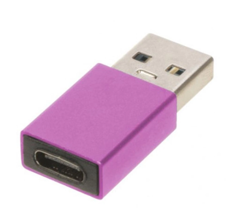 Перехідник USB 3.0 TU001 / USB - Type-C / Металевий / Розовий