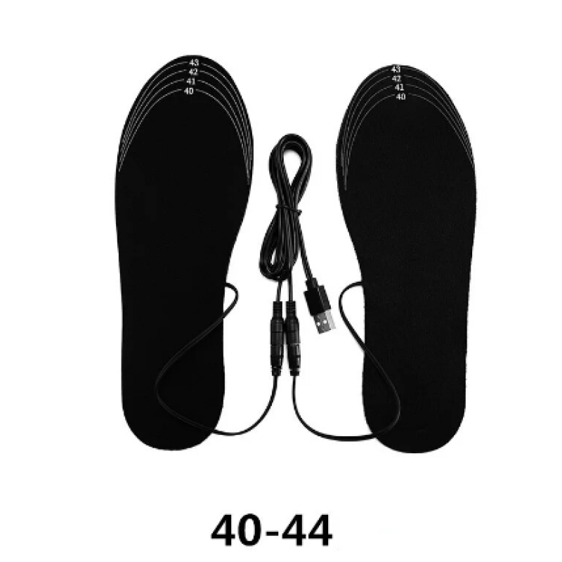 Стельки с подогревом от USB Универсальные / Стельки от USB Power Bank р. 40-44 / Черный