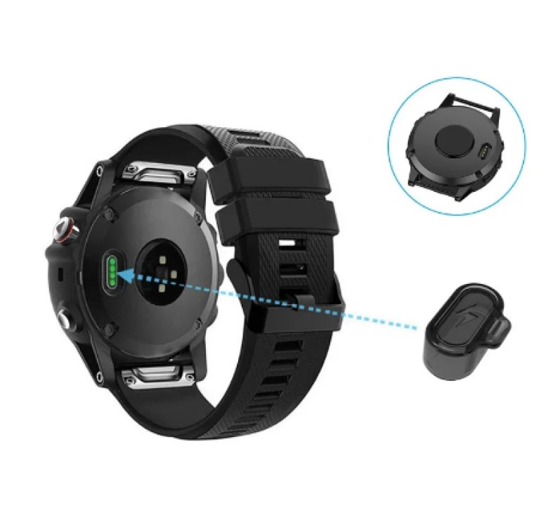 Силіконова заглушка для зарядного порту Garmin - чорний + прозорий