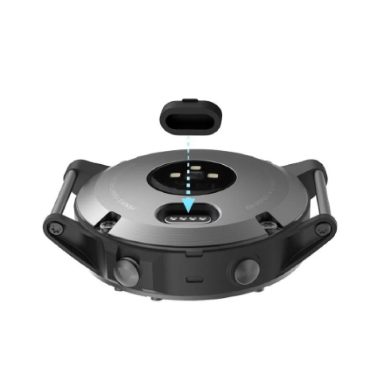 Силікована заглушка для захисту зарядного порта годинників Garmin / Чорний