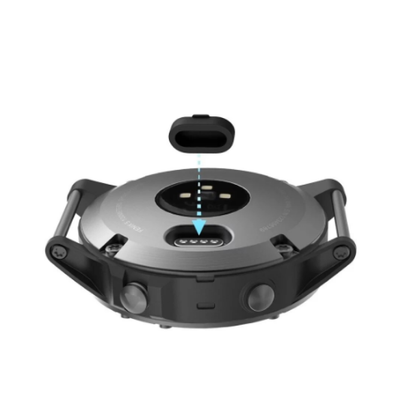 Силиконовая заглушка для защиты зарядного порта часов Garmin / Черний