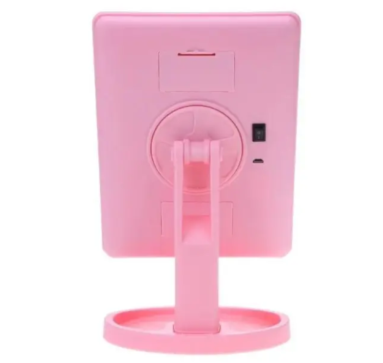 Дзеркало з підсвічуванням Led Mirror / Дзеркало для макіяжу з USB / Розове