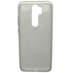 Силиконовая накладка с блестками (бампер) для  Xiaomi Redmi Note 8  Pro / Силиконовый чехол / Прозрачный