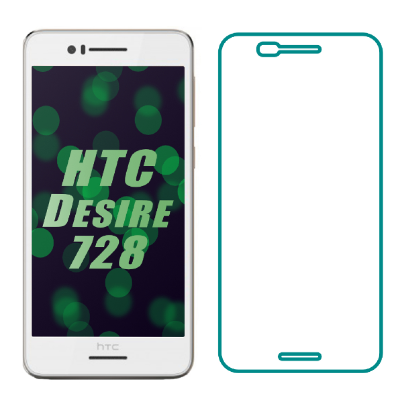 Закаленное защитное стекло на HTC Desire 728 / Прозрачное