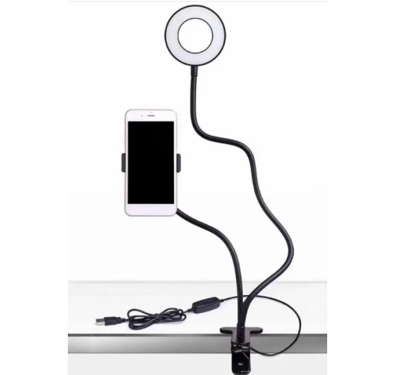 Тримач для телефону Professional Live Stream Pro з підсвіткою LED / Чорний