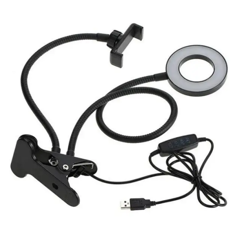 Тримач для телефону Professional Live Stream Pro з підсвіткою LED / Чорний