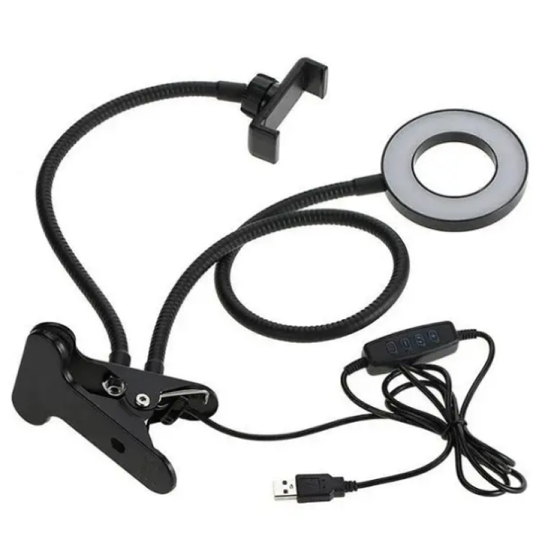 Тримач для телефону Professional Live Stream Pro з підсвіткою LED / Чорний