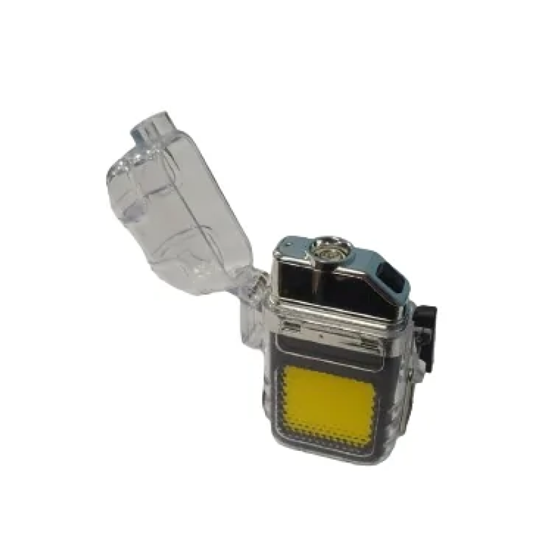 Електроімпульсна запальничка Flashlight 9258 / USB запальничка з ліхтариком / Чорна