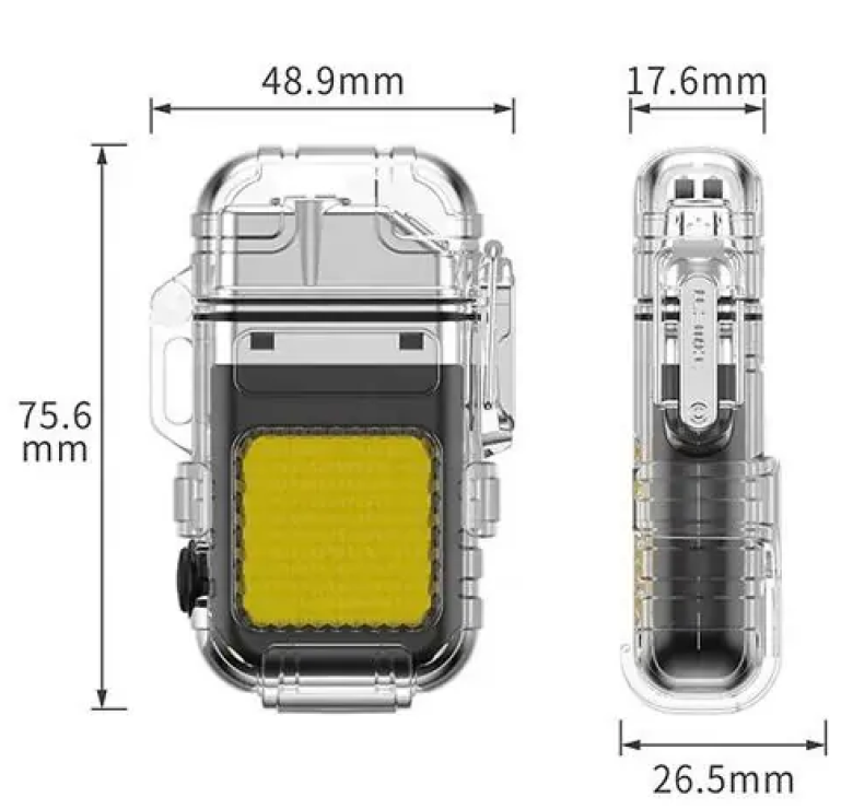 Електроімпульсна запальничка Flashlight 9258 / USB запальничка з ліхтариком / Чорна