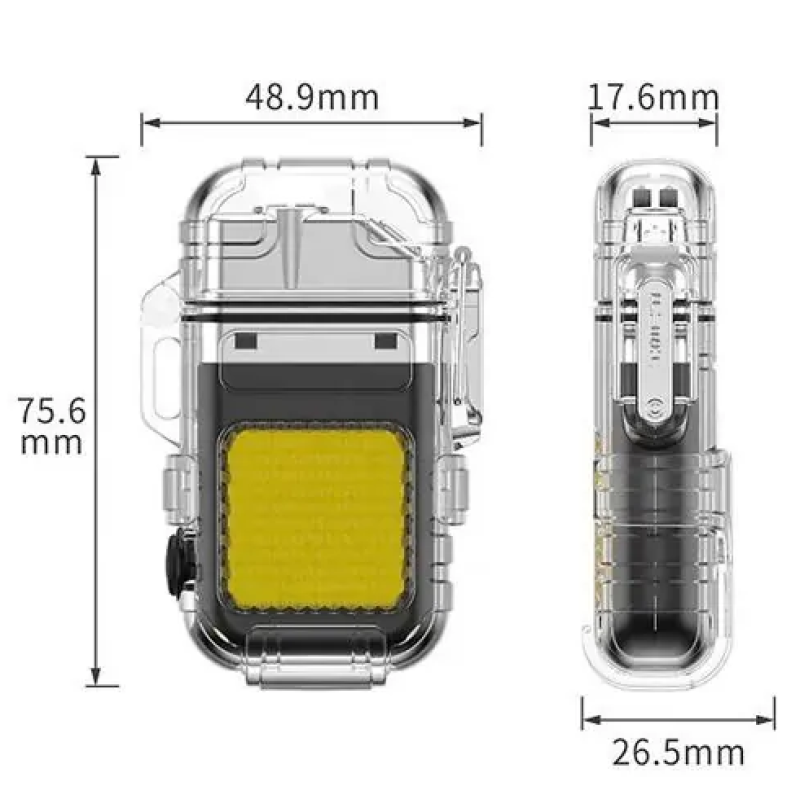 Електроімпульсна запальничка Flashlight 9258 / USB запальничка з ліхтариком / Чорна
