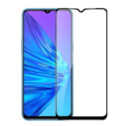 Закаленное защитное стекло на смартфон Realme 5 / Черная рамка