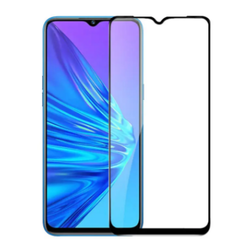 Загартоване захисне скло на смартфон Realme 5 / Чорна рамка