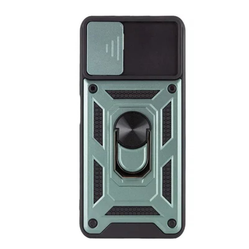 Накладка ударопрочная с держателем и защитой камеры для Xiaomi Redmi Note 9Т / Зеленый