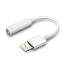 Перехідник з Lightning (Apple iPhone 5 - 14 Pro Max) на аудіо Mini jack 3.5 mm. / Білий