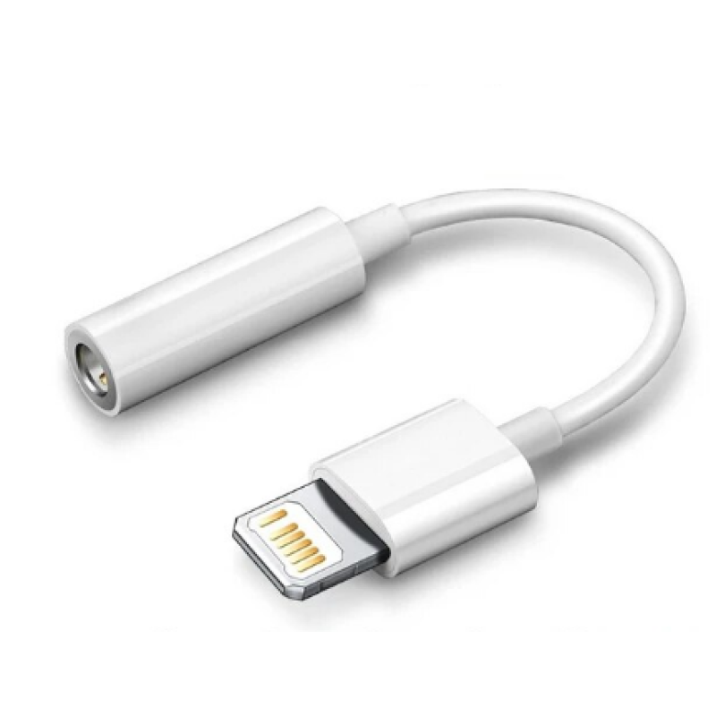 Переходник Lightning на наушники 3.5 мм для iPhone 5/6/7/8/SE/X/11/12/13/14 / Белый