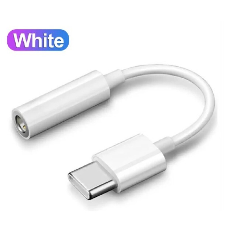 Переходник для смартфонов Samsung с Type-C на аудио 3.5 mm / Белый