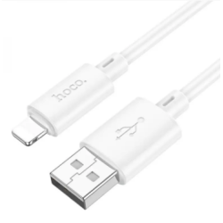 Кабель Hoco X88 / Lightning - USB для Iphone / Быстрая зарядка до 2.4 ампера / 1 метр / Белый