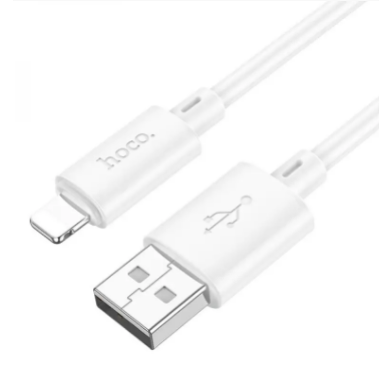 Кабель Hoco X88 / Lightning - USB для Iphone / Швидка зарядка до 2.4 ампера / 1 метр / Білий