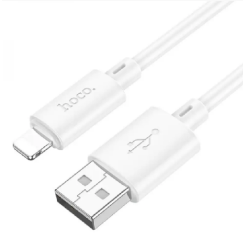 Кабель Hoco X88 / Lightning - USB для Iphone / Быстрая зарядка до 2.4 ампера / 1 метр / Белый