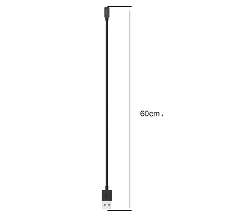 Магнітний USB кабель для зарядки смарт-годинників Watch 3 Lite/ Watch 3 Active/ Watch Band 2 / 60 см. / Чорний