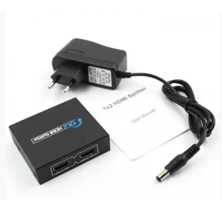 HDMI розгалужувач на 2 порти HDMI SPLITTER 1 in 2 / Чорний