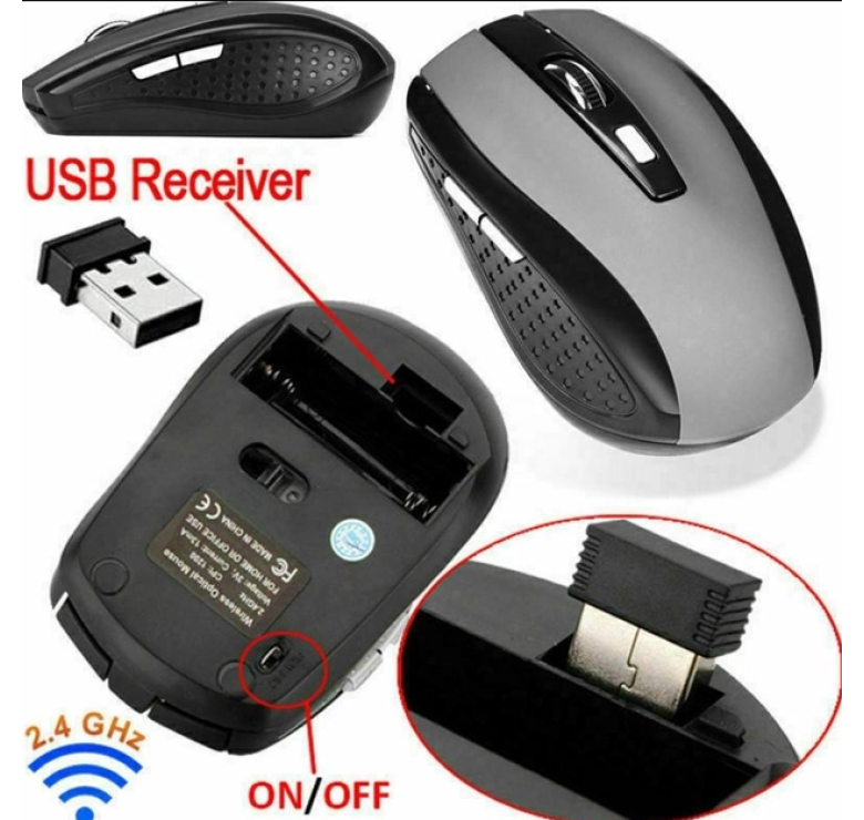 Бездротова мишка Wireless Mouse G-109 / Комп'ютерна мишка бездротова 2.4GHz / Чорний-Сірий