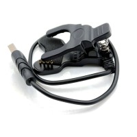Адаптер USB кабель для смарт-годинника на 4 контакти 9 мм. 30 см. / Чорний