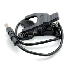 Адаптер USB кабель для смарт-часов на 4 контакты 9 мм. 30 см. / Черный