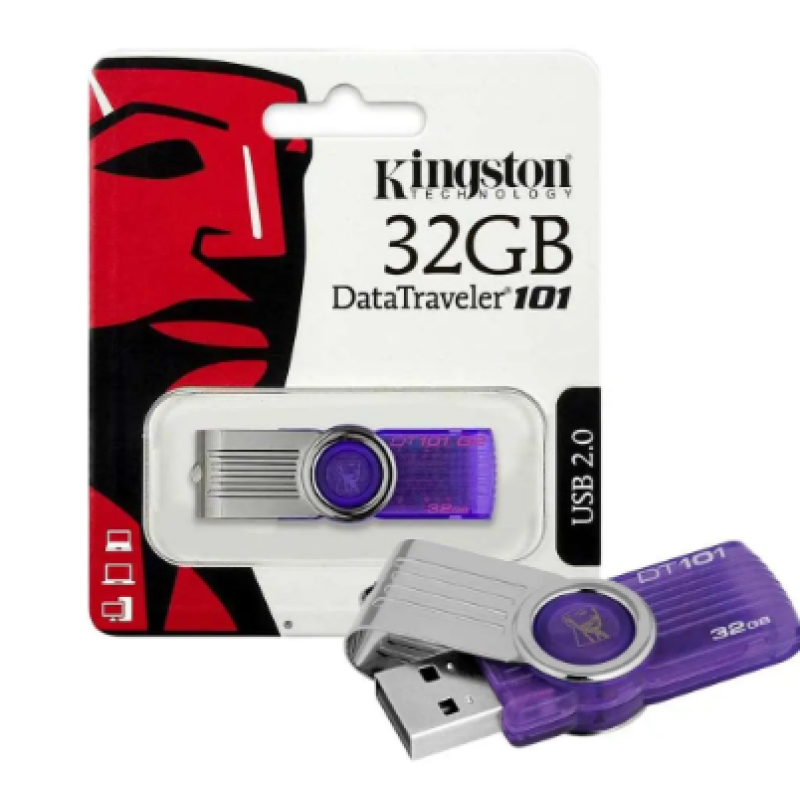 Флеш накопитель USB на 32 гб / скорость 3.0 Kingston DataTraveler DT101 G2 / Фиолетовий