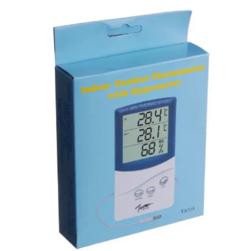 Термометр - гігрометр TA 318 / Шнур температури / Білий