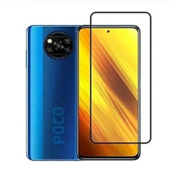 Закаленное защитное стекло (21 D) на смартфон Poco X3 NFC / Черная рамка