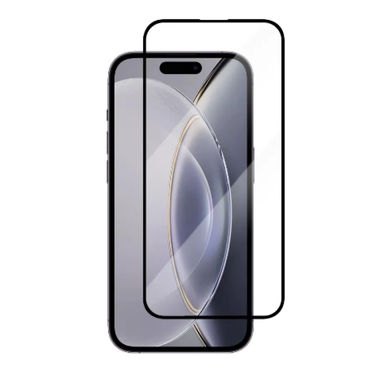 Загартоване скло на iPhone 15 Pro Max / Повне покриття / Чорна рамка