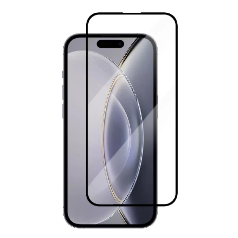 Закаленное стекло на iPhone 15 Pro Max / Полное покритие / Черная рамка