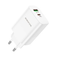 Зарядний блок живлення Borofone BN10 65W / 1USB+1Type-с 3.0 / Білий