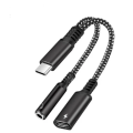 Перехідник для навушників 2 в 1 Type-C + AUX 3.5 Samsung Galaxy / Чорний