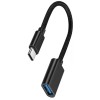 Кабель OTG Type-c / Швидкість 3.0 / Нейлонове сплетіння / Чорний