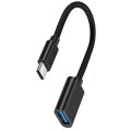 Кабель OTG Type-c / Швидкість 3.0 / Нейлонове сплетіння / Чорний