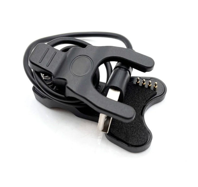 Адаптер USB кабель для смарт-годинника на 4 контакти 8 мм. 30 см. / Чорний