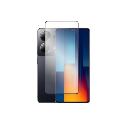 Закаленное защитное стекло на смартфон Poco M6 Pro 4G / Черная рамка