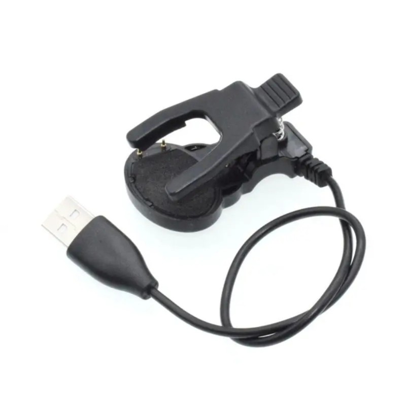 Адаптер USB кабель для смарт-годинника 2 контакти 8 мм 30 см, чорний