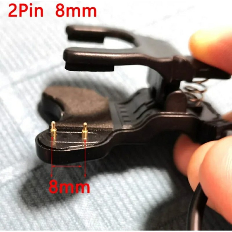 Адаптер USB кабель для смарт-годинника 2 контакти 8 мм 30 см, чорний