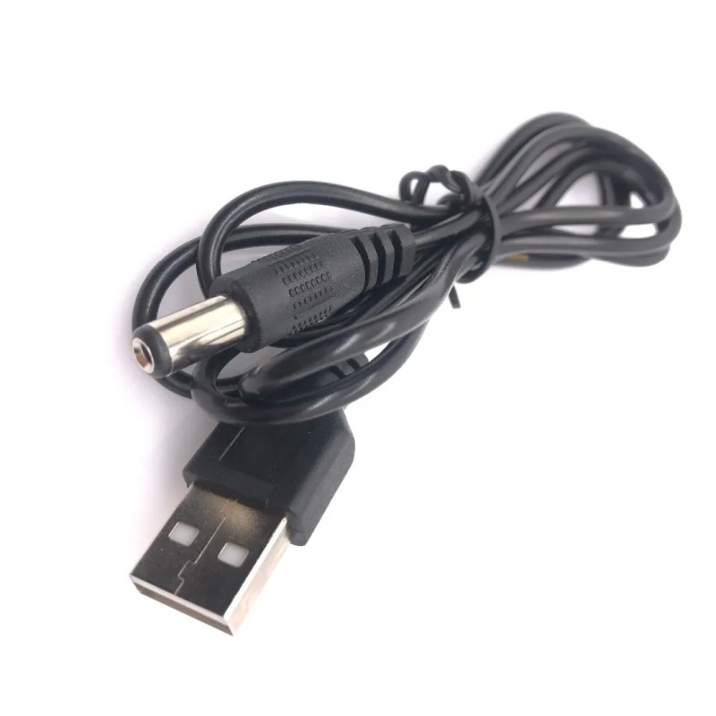 Кабель для питания роутеров и других устройств 5.5 * 2.1 мм. / DC 5 вольт / 100 см. / Черный