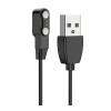 Магнітний фірмовий USB кабель для зарядки смарт-годинників Hoco Y7 Pro / 60 см. / Чорний